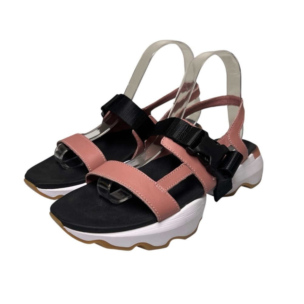 Sorel Shoes Womens Size 8.5 Kinetic Impact Slingback Wedge Sandals Pink Black